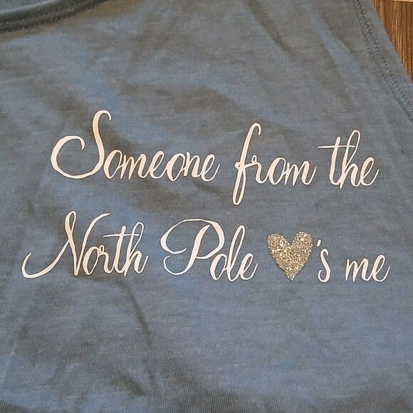 Sleep By Cacique 18/20W Blue PJ Tank Top Someone from the North Pole Loves Me - Picture 3 of 7